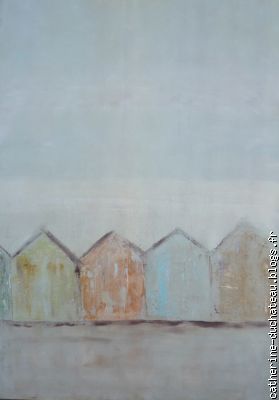 "les cabanes de plage" acrylique sur toile, 2009
